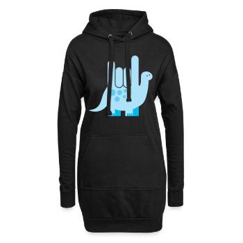 Gebärdensprache Dinosaurier - Ich Liebe Dich - Hoodie-Kleid - Schwarz - Vorne