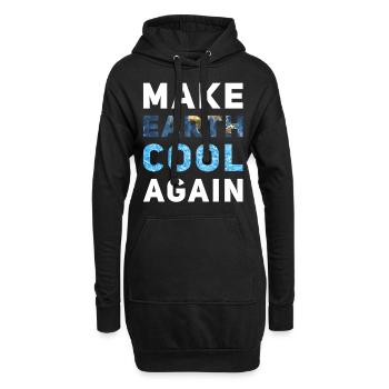 Make Earth cool again - Hoodie-Kleid - Schwarz - Vorne
