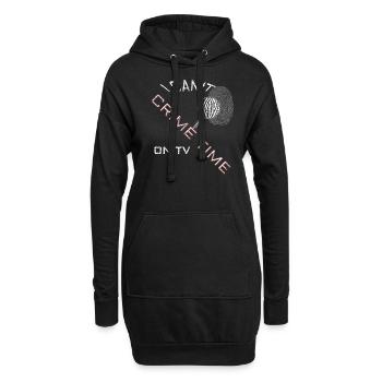 crime time distressed - Hoodie Dress - black - Front