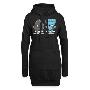 sport - Hoodie-Kleid - Schwarz - Vorne