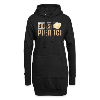 Polonais Pierogi Pologne Polska polonais - Sweat-shirt à capuche long Femme - noir - Devant