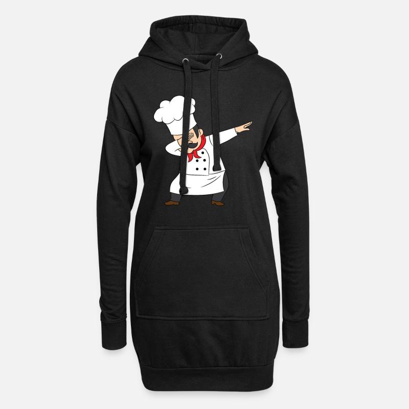 Chef, Chef, Chef, Pizza maker, Dab - Hoodie Dress - black