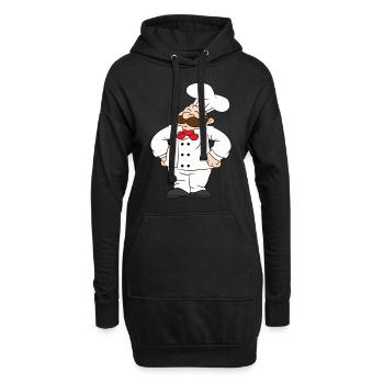 Koch, Küchenchef, Chefkoch, Pizzabäcker, Bäcker - Hoodie-Kleid - Schwarz - Vorne