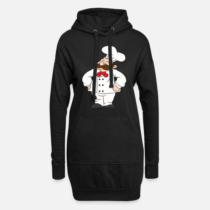 Koch, Küchenchef, Chefkoch, Pizzabäcker, Bäcker - Hoodie-Kleid - Schwarz