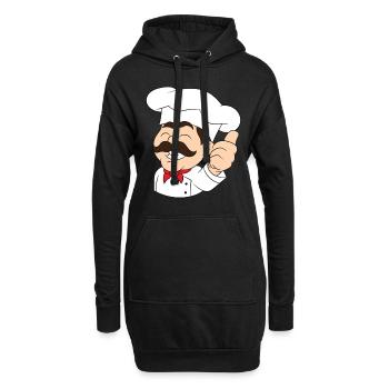 Cuisinier, chef, pizzaiolo, boulanger, pouce en l’air - Sweat-shirt à capuche long Femme - noir - Devant