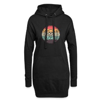 Retro Vintage Hopfen - Hoodie-Kleid - Schwarz - Vorne