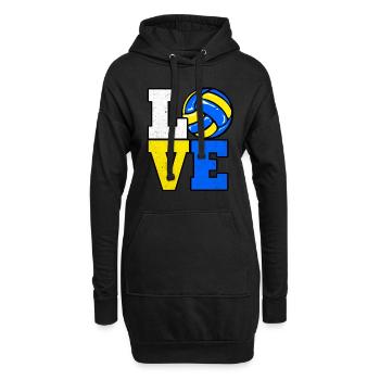 Volley-ball - Sweat-shirt à capuche long Femme - noir - Devant