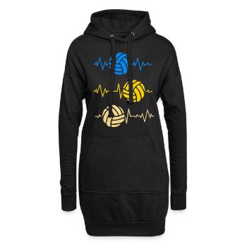 Volley-ball - Sweat-shirt à capuche long Femme - noir - Devant