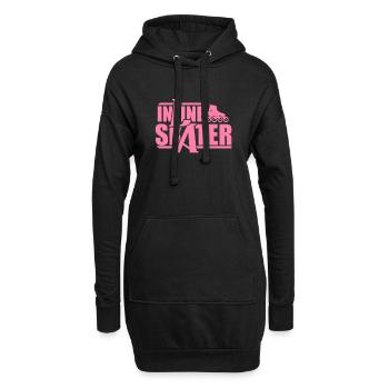 Fahrerin Inline Skaterin Inliner Rollschuh Skater - Hoodie-Kleid - Schwarz - Vorne
