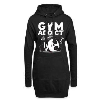 Panda Fitness Haltère Gym Cadeau - Sweat-shirt à capuche long Femme - noir - Devant