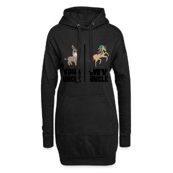 Ton oncle mon oncle drôle cadeau de licorne - Sweat-shirt à capuche long Femme - noir - Devant