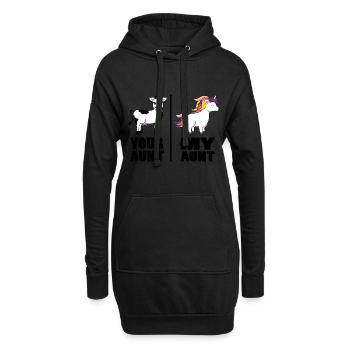 Deine Tante Meine Tante Lustiges Einhorn Geschenk - Hoodie-Kleid - Schwarz - Vorne