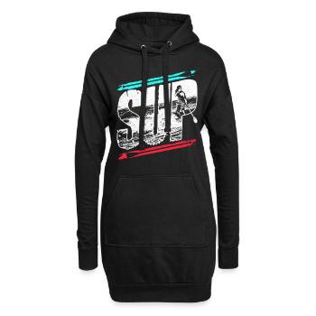 Stand Up Paddel - Hoodie-Kleid - Schwarz - Vorne