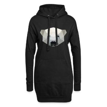 Ours polaire, polygone à tête d'ours polaire géométrique - Sweat-shirt à capuche long Femme - noir - Devant