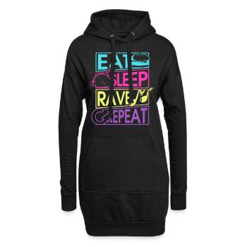 Eat Sleep Rave Repeat Gift - Sweat-shirt à capuche long Femme - noir - Devant