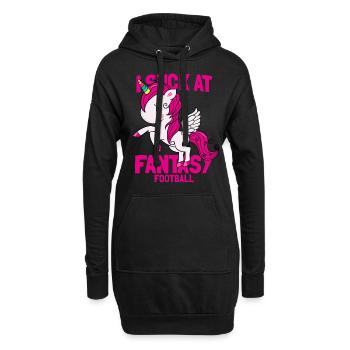 I Suck At Fantasy Football Einhorn Geschenk - Hoodie-Kleid - Schwarz - Vorne