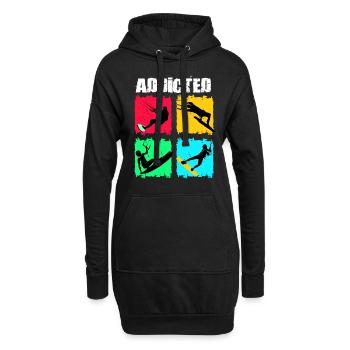 Kiteboard Kite kite-kite-cadeau kite-surf - Sweat-shirt à capuche long Femme - noir - Devant