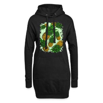 ananas - Sweat-shirt à capuche long Femme - noir - Devant