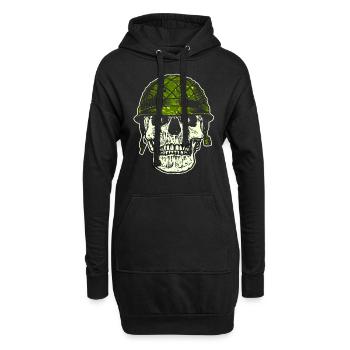 Skull Schädel Totenkopf Helm Militär Armee - Hoodie-Kleid - Schwarz - Vorne