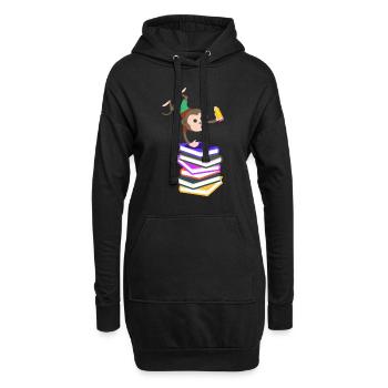École de scolarisation - Sweat-shirt à capuche long Femme - noir - Devant