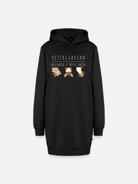 Tierarzt, weil Menschen nerven. Veterinär Geschenk - Hoodie-Kleid - Schwarz