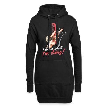 Ciseaux de coiffeur cadeau de peigne brosse de coiffure - Sweat-shirt à capuche long Femme - noir - Devant