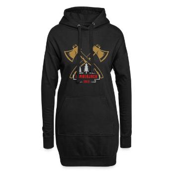 bûcheron doré cadeau cool - Sweat-shirt à capuche long Femme - noir - Devant