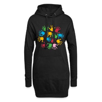 Kindergarten Basteln - Hoodie-Kleid - Schwarz - Vorne