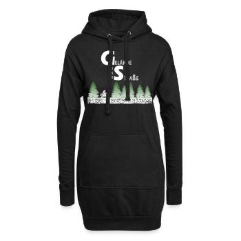Gelände und Straße - Hoodie-Kleid - Schwarz - Vorne