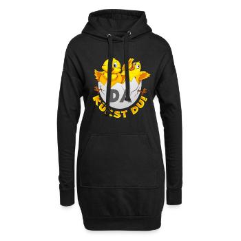 Da kükst Du! - Hoodie-Kleid - Schwarz - Vorne