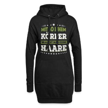 Lustiges Glatze keine Haare Sprüche Fun Geschenk - Hoodie-Kleid - Schwarz - Vorne