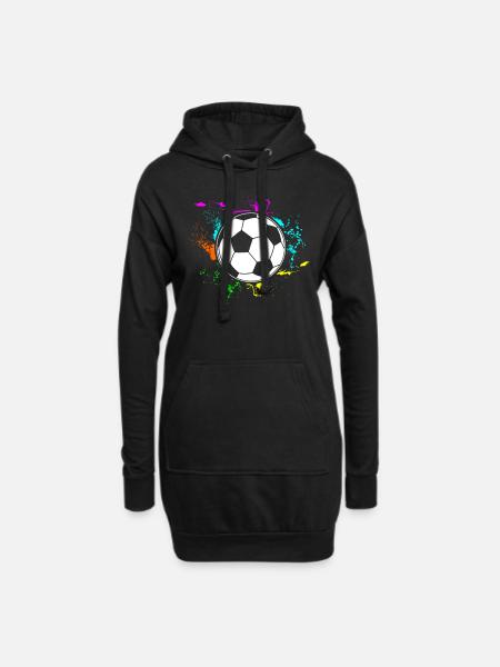 Fußball - Hoodie-Kleid - Schwarz