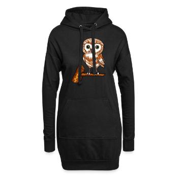 Chouette animal oiseaux hibou propriétaire nuit cadeau actif - Sweat-shirt à capuche long Femme - noir - Devant