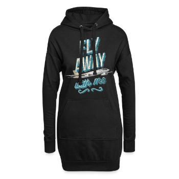 pilot - Hoodie Dress - black - Front