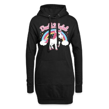 Death Metal Einhorn - Hoodie-Kleid - Schwarz - Vorne