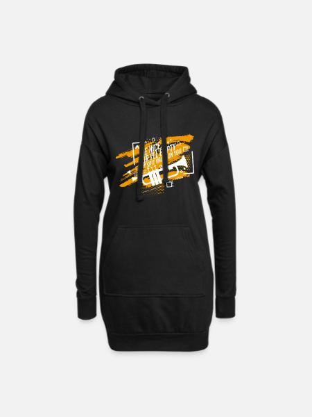 Trompete - Hoodie-Kleid - Schwarz