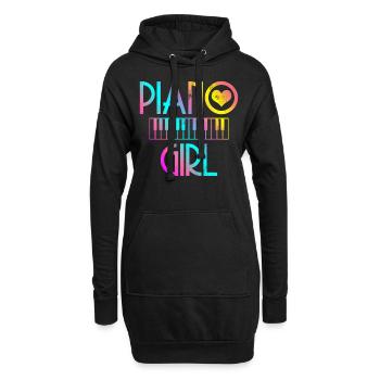 Klavier - Hoodie-Kleid - Schwarz - Vorne