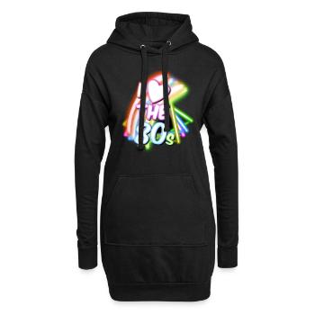J'aime les années 80 - Sweat-shirt à capuche long Femme - noir - Devant