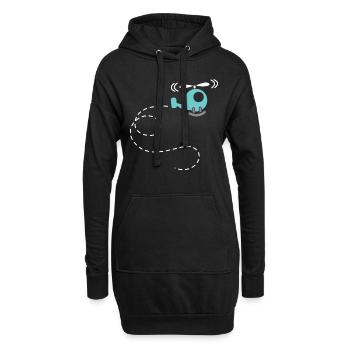 Hélicoptère cadeau hélicoptère hélicoptère enfants bébé - Sweat-shirt à capuche long Femme - noir - Devant