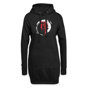Symbole Zen Enzo Cercle Harmonieux élégance bouddhiste - Sweat-shirt à capuche long Femme - noir - Devant