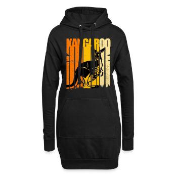 Känguru - Hoodie-Kleid - Schwarz - Vorne