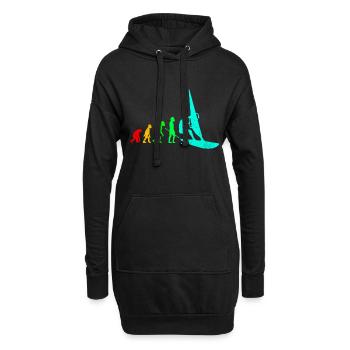 Planche à voile - Sweat-shirt à capuche long Femme - noir - Devant