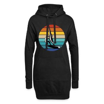 Windsurf Windsurfen Windsurfing Wassersport Surf - Hoodie-Kleid - Schwarz - Vorne