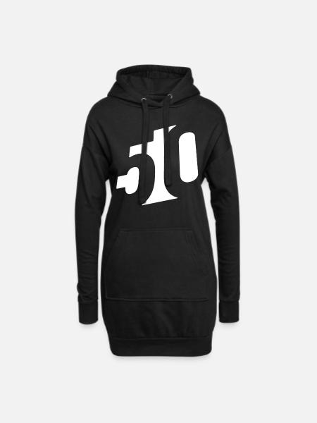 50. Geburtstag - Hoodie-Kleid - Schwarz