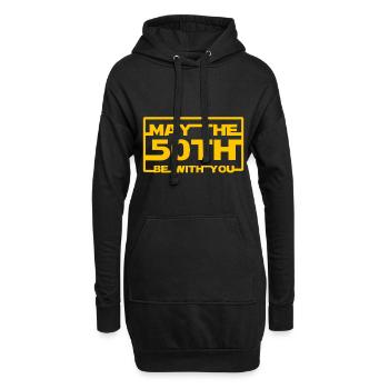 50ème anniversaire - Sweat-shirt à capuche long Femme - noir - Devant