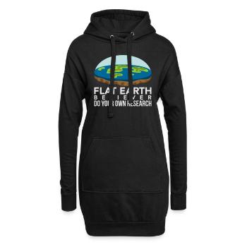 Flat Earth Believer - Flache Erde Geschenk T-Shirt - Hoodie-Kleid - Schwarz - Vorne