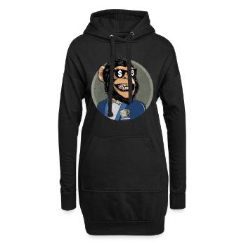 Dollar Geld Affe Stylisch Goldzahn Hipster - Hoodie-Kleid - Schwarz - Vorne