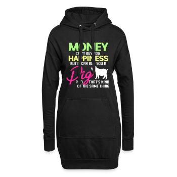 Porc sau cochon porcelet porcelet porcelet Ebene - Sweat-shirt à capuche long Femme - noir - Devant