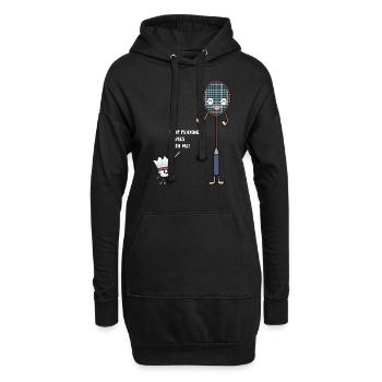 Badminton Schäger vs Ball Stop playing Games! - Hoodie-Kleid - Schwarz - Vorne