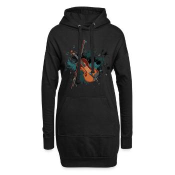 Geige - Hoodie-Kleid - Schwarz - Vorne